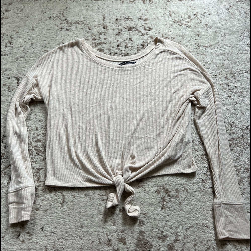 Cream tie sweater